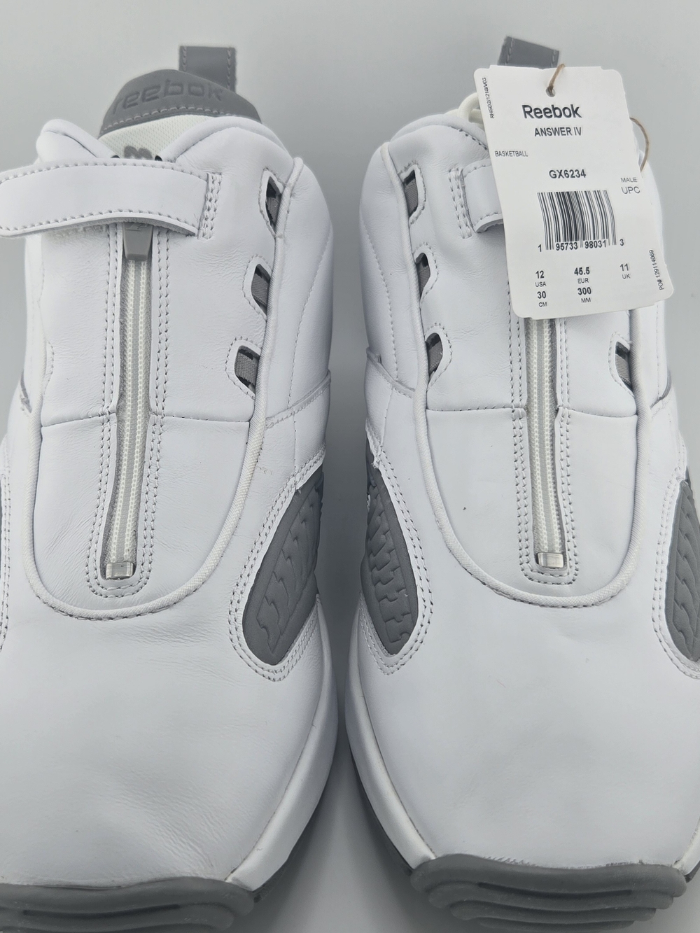 Reebok Answer IV 4 54 Points White Grey GX6234 Allen Iverson Men's Size 12